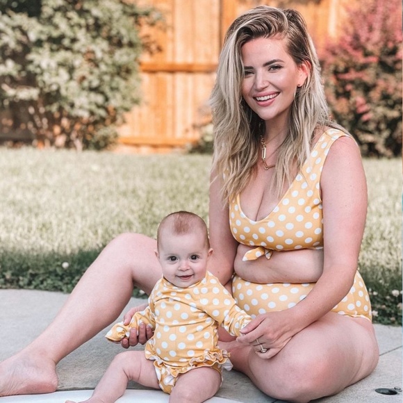 NWT Imagine Perry x Jillian Harris Two Piece Yellow Polka Dot Large - Picture 6 of 6